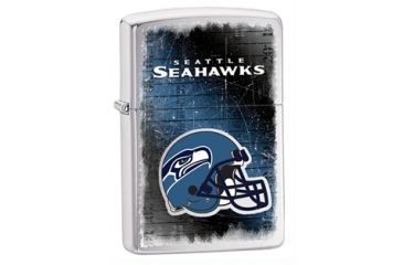 Image of Zippo NFL Classic Style Lighter - Seattle Seahawks, Brushed Chrome 28223