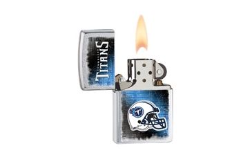 Image of Zippo NFL Classic Style Lighter - Tennessee Titans, Brushed Chrome 28226