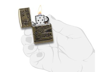 Image of Zippo Ouijia Board Pocket Lighter, Antique Brass Armor, 49001