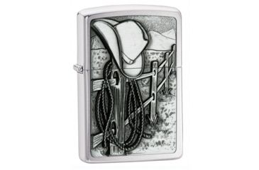 Image of Zippo Resting Cowboy Classic Style Lighter, Street Chrome 24879