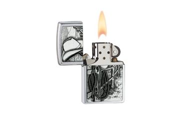 Image of Zippo Resting Cowboy Classic Style Lighter, Street Chrome 24879
