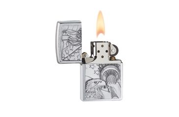 Image of Zippo Something Patriotic Classic Lighter, Brushed Chrome 20895