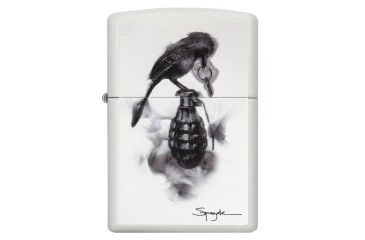 Image of Zippo Spazuk Bird Design Matte Pocket Lighter, White, 29645