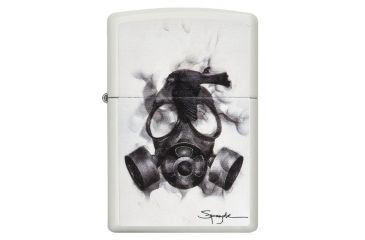 Image of Zippo Spazuk Gas Mask Design Matte Pocket Ligher, White, 29646