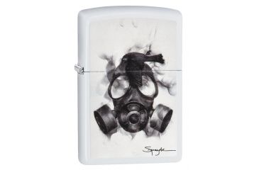 Image of Zippo Spazuk Gas Mask Design Matte Pocket Ligher, White, 29646
