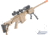 6mmProShop Barrett Licensed M98B RMAD w/Folding Stock Airsoft AEG Sniper Rifle, Full Size, Tan, SW-016TN