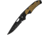 ABKT Tac Mark II Lockback Tan Folding Knife, 2.5 black oxide coated 8Cr13MoV stainless blade, Black stainless handle with tan G10 inlay, AB062T