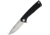 Acta Non Verba Knives Z100 Framelock Folding Knife, 3.5 stonewash finish Bohler N690 stainless blade, Black G10 handle with black titanium back handle, ANVZ100-009