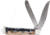 American Buffalo Knife Roper Trapper Lahar Series 2 Blades Folding Knife, 4.125in, Carbon Steel, Drop Point, Spey Point, Wood/Resine Black/Brown Handle, RP0002CLB