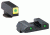 Ameriglo CAP LE Tritium Sight Set Glock 17/19 Green Front With Luminescent Green Square Outline Green Rear Horizontal Line