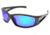 Angler Eyes Wahoo Sunglasses, Shiny Black Frame, Smoke Polarized with Blue Mirror Flash Lens, Polarized, 10225846.FGX