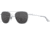 AO Original Pilot 2 Sunglasses, Silver Frame, Gray Nylon Polarized Lens, Standard Temple, 52-20-140, OP-252STCLGYN-P