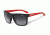 Arnette Fire Drill Sunglasses - Gloss Black w/ Red Temple Frame and Polarized Grey Gradient Lens AN4143-04