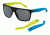 Arnette Squaresville Sunglasses, Gloss Black/Yellow/Blue Frame, Grey Lens AN4184-06
