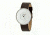 Axcent Hope Round Watch, Dark Brown Leather Strap, White Face, Black Hands X50381-156