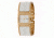 Axcent Bangle Watch, White+Gold Bracelet, Silver Dial, Gold Hands X56108-132
