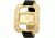 Axcent Eccentric Watch, Black Strap, Gold Face, Gold Hands, Crystals X59988-736
