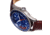 Axwell Leather-Band Watch w/Date, Brown/Blue, AXWAW102-2, Brown/Blue, One Size, AXWAW102-2