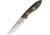 Bark River Adventurer II Elmax Fixed Blade Knife, 7.75in Overall, 3.5in Satin Elmax Steel Blade, Green Canvas Micarta Handle, Brown Leather Belt Sheath, 05-143MGC