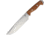 Bark River Bravo Crusader 3V Fixed Blade Knife, 14in Overall, 8.5in Satin Cpm-3V Carbon Steel Blade, Natural Canvas Micarta Handle, Brown Leather Belt Sheath, 07-324MNC