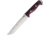 Bark River Bravo II 3V Fixed Blade Knife, 12.5in Overall, 7in Satin Cpm-3V Carbon Steel Blade, Burgundy Canvas Micarta Handle, Brown Leather Belt Sheath, 07221MBU
