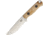 Bark River Bravo Necker II Natural Canvas Fixed Blade Knife, 3.5in, Drop Point, Brushed, Natural, Canvas Micarta Handle BA004MNC