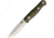 Bark River Bushcrafter 3V Fixed Blade Knife, 8.5in Overall, 3.88in Satin Cpm-3V Carbon Steel Blade, Green Canvas Micarta Handle, 06-123MGC