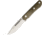 Bark River Springbok II 3V Green Canvas Fixed Blade Knife, 4.5in, Standard Edge, Satin, Green, Canvas Micarta Handle BA05220MGC