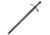 Battlecry Acre Crusader Broadsword Fixed Blade Knife, 32.75in, Standard Edge, Black, Synthetic Handle BAT501509