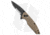 Bear OPS Mini Rancor IX Slide Folding Knife, 2.50in, D2, Drop Point Blade, Zytel Tan Handle, Serr, Black/Tan, 6.00in, BHQ-188291