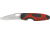 Bear &amp; Son Sideliner Fold Knife, SS partially serrated Blade, Black Zytel and red Kraton Handle BC7404RSR