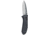 Benchmade Mini Presidio II Axis Folding Knife, Plain Edge Satin Drop Point Blade, 3.2in, Black Anodized Billet Aluminum Handle, 575
