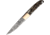 Benjamin Ram Horn Fixed Blade Knife, 8.88in Overall, 4.25in, Damascus Steel Blade, Ram's Horn Handle, Leather Sheath, BK-A034