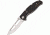 Beretta Small Airlight II Fold Knife, Skeletonized SS standard edge Blade, Black anodized aluminum Handle BE79870