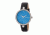 Bertha Frances Marbled Dial Leather-Band Watch, Silver/Cerulean, Standard BTHBR6402