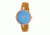 Bertha Frances Marbled Dial Leather-Band Watch, Rose Gold/Cerulean, Standard BTHBR6405