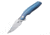 Bestech Knives Ghost Framelock Ti Blue Folding Knife, S35Vn Blade With Stonewash + Flat Satin, Blue Titanium Handle, 4.53 Inches Closed Length, Ceramic Ball Bearing, Blue, BT1905B