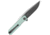 Bestech Knives Mini Dundee Folding Knife, 4in Closed, 3in Gray PVD Coated D2 Tool Steel Blade, Light Teal G10 Handle, BMK03G