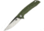 Bestech Knives Spike Linerlock Folding Knife, 3.75in 12C27 Sandvik SS Drop Point, Green Glass Filled Nylon Handle, Pocket Clip, Black/Satin Blade, Green, BG09B-1