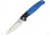 Bestech Knives Swordfish G10 Linerlock Blue Folding Knife, 4 satin finish D2 tool steel blade, Black and blue G10 handle, BG03D