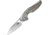 Bestech Knives The Reticulan Framelock Folding Knife, 2in Cpm S35Vn SS Drop Point, Gray Anodized Titanium Handle, Thumb Pull, Pocket Clip, Stonewash And Satin Blade, BT1810E