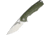 Bestech Knives Toucan Linerlock SW Folding Knife, 3.5in D2 Tool Steel Blade, Green G10 Handle, Thumb Pull, Pocket Clip, Stonewash And Satin Blade, Green, BG14B-1
