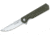 Black Fox Revolver Folding Knife, 3.54in, D2, Micarta Green Handle, 01FX889