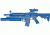Blueguns M4 Commando Flat Top Closed Stock / Fwd Rail / M203 Grenade Launcher / ACOG Training Long Gun, Blue, FSM4CFTRCSM203ACOG