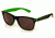 Body Glove BG 17 Sunglasses, Black Rubberized with Neon Green Frame, GRN Polarized Lens, Polarized, 10224583.QTM