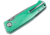 Boker 111102Dam 3.22 Drop Point Plain Damascus Blade Green Aluminum Handle