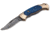 Boker Solingen Scout Solingen Folding Knife, 2.83in, C75, Brass, Chestnut Wood Blue Handle, 112099