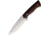 BORDO Potter Satin Fixed Blade Knife, 8.75in Overall, 2.5in, Stainless Steel, Satin Blade, Black/Red Wood Handle, Leather Sheath, POTTER RUSTY STEEL