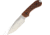 Bradford Knives Guardian 3 Tiger Stripe, 6 3/4in Fixed Blade Knife, 6.75in Overall, 3.25in Stonewash N690 SS Drop Point, Textured G10 Handle, Black/Orange Handle, Brown Leather, 3FE-006-N690