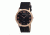 Breed George Mens Watch, Black Leather Band, Rose Gold Bezel, Black Analog Dial, Rose Gold Hand BRD2206